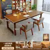 Escritorio para sala de estar, escritorio largo grande para leer y estudiar, mesa de comedor para el hogar, mesa doble larga, estación de trabajo para computadora