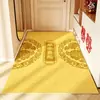 Capacho de entrada em couro PVC estampado estilo chinês, capacho de foyer absorvente de água e antiderrapante, feito sob medida para uso residencial e hoteleiro