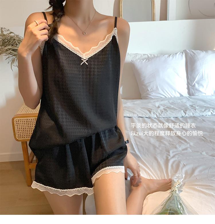 3065千鸟格吊带套装_15