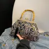 Bolso de Mano Cruzado al Hombro Estilo Chino Bolso Bordado con Perlas Bolso Nuevo Estilo Chino Bolso de Cena Retro Bolso de Mano Bolso de Mujer