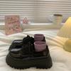 Zapatos Mary Jane Pequeños de Cuero para Mujer Suela Gruesa Estudiante Japonés Aumento de Altura Zapatos JK Love Punta Redonda Zapatos Blancos Vintage con Cordones
