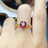 Anillo Popular de Granate Natural al por Mayor de Fábrica Plata S925 Incrustado con Piedra Principal 7*7 Joyería de Lujo Venta Directa de Fábrica