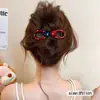 Pinza banana de satén plisado estilo francés para recogidos de mujer, pasador grande para coletas altas, pinza de agarre vertical con un toque de alta gama