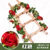 Rosas Felizes Simuladas Atacado, Trepadeiras, Flores Artificiais e Plantas Verdes, Tubo de Ar Condicionado de Teto Interno Envolvido com Rosas de Decoração de Casamento