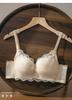 Sujetador push-up de encaje estilo francés para mujeres con poco busto, sin varillas, soporte lateral, acolchado grueso, sujetador cómodo para mujeres jóvenes