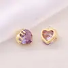 Acessórios de joias semiacabados no atacado material metal cravejado zircônia Pingente de coração pingente para colar pulseira brincos diy