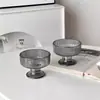 Vaso Alto de Helado Rayado Vertical Estilo Ins, Vaso de Postre de Vidrio, Vaso para Helado y Pudín, Vaso para Postre de Té de la Tarde, Vaso para Yogur