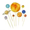 Cohete de Avión Satélite Astronauta Adornos para Decoración de Pasteles Aventura Espacial Planeta Espacial Accesorios para Fiesta Infantil