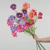 Flores artificiales para boda 4 cabezas crisantemo de verano decoración de salón de bodas arreglo floral ramo de margaritas pequeñas tacto realista multicolor decoración del hogar