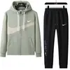 Conjunto de Sudadera con Capucha de Comercio Exterior Transfronterizo para Hombre, Conjunto Deportivo de Dos Piezas con Cierre tipo Cárdigan, Marca de Moda, Corte Holgado, Estilo Pareja
