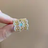 Pendientes Colgantes de Flor de Diamante Incrustado con Aguja de Plata y Borla, Pendientes de Moda, Dulces y Versátiles, Lujo Accesible y Pendientes de Gama Alta para Mujer