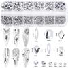 Cross-border Nail Art Jóias Especial-em forma de Diamante 12-grade Set Fundo Plano Diamante AB Água Diamante Brilhante Diamante Cor Diamante Cristal Nail Art Diamante