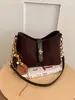 Bolso cubo esmerilado transfronterizo para mujer, nuevo bolso de hombro Maillard de moda 2026, bolso cruzado retro de gamuza