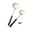 Pala de Champiñón de Madera Maciza Acero Inoxidable Retro Cuchara de Mango Largo para Cocinar Hogar Cuchara para Freír Cocina Pala de Guizhou Utensilios de Cocina
