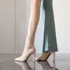 Botines Chuyuji de Gamuza con Tacón Grueso de Tacón Alto para Mujer 2026 Otoño/Invierno Nuevos Botines Elásticos Ajustados para Mujer