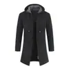 Cardigan de Tricô Masculino de Comprimento Médio Outono/Inverno 2021 Aliexpress Comércio Exterior Suéter Masculino com Capuz Camada Base Atacado