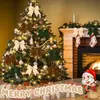 Decoraciones de Lazos Navideños DIY Tela Roja Guirnalda para Árbol de Navidad Arreglo Lazos Decorativos Colgantes Venta al por Mayor