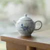 Tetera Qingji pintada a mano en azul y blanco con urraca y Dengzhi, juego de té kung fu, color de bajo vidriado literati, filtro de agujero de bola, tetera de mano para el hogar