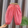Pantalones para Niña, Pantalones Anti-Mosquitos para Bebé, Pantalones Largos Finos de Verano para Bebé, Pantalones Cargo para Niños, Pantalones Sueltos de Color Sólido para Niña de Verano