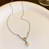 Collar de media luna con circonita incrustada de viento frío, diseño de lujo de moda, cadena para clavícula, nicho de personalidad, collar versátil al por mayor