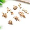 Acessórios de Joias DIY Pingente Série Oceano Ouro Kc Tartaruga Polvo Concha Estrela do Mar Estrela Pulseira Colar Pingente