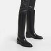 2023 Comercio Exterior Punta Cuadrada Tacón Cuadrado Tacón Grueso Cuero Desfile de Moda Talla Grande Botas Hasta la Rodilla Botas de Mujer
