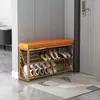 Banco de sapatos nórdico para hall de entrada, uso doméstico, porta, porta de entrada, banco de sapatos ultranarrow, pode sentar para calçar sapatos, sapateira integrada de luxo leve