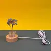 Base de luz blanca de cristal personalizada con piedras, árbol de la fortuna luz de noche enchufable USB, adorno de decoración para el hogar de árbol del dinero