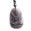 Colgante de Buda con cadena de cristal de té y ocho dioses guardianes de obsidiana de hielo al por mayor de fábrica