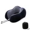 Almofada Personalizada em Espuma de Memória em Formato U Portátil para Viagem Conjunto de Três Peças Almofada Cervical com Opção de Impressão de Logo Tecido Magnético Almofada U para Avião