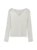 Capa base de punto con cuello en V para mujer, Estilo coreano de principios de otoño, Color liso, Diseño de nicho, Top casual suave y elegante
