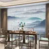 Novas Cortinas Estilo Chinês com Pintura de Paisagem em Tinta para Sala de Estar, Escritório, Quarto, Estudo, Janela de Canto, Cortinas Transparentes Semi-Blackout de Teto a Chão