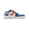 Air Aj1 Jordan 1 Bajo Caña Baja Azul Blanco Verde Tenis de Baloncesto Swoosh Jumpman Wings Log