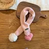 Bufanda de Punto Cruz con Forma de Corazón para Niños y Niñas, Calentador de Cuello de Lana Tejida para Bebé, Resistente al Viento y Cálido para Otoño e Invierno, de Moda
