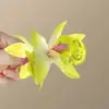 Pasador de Flor Morada para Mujer, Flor Lateral Falsa, Tocado, Pasador de Flor de Cymbidium, Accesorios para el Cabello para Vacaciones en la Costa