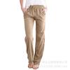 Pantalones Casuales de Algodón y Lino de Talla Grande Transfronterizos Verano 2024 para Mujer Estilo Casual con Tirantes Pantalones Rectos Ebaywish