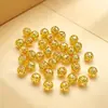 Bolas de flor ocas contas redondas contas soltas acessórios para joias diy contas espaçadoras ocas pulseira de padrão floral contas para fio grampos de cabelo estilo antigo