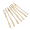 Garfos de bambu descartáveis para frutas, garfos de frutas domésticos de grau alimentício, garfos de madeira para sobremesa para uso comercial