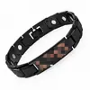 Pulseira magnética retro de moda popular com impressão a laser, fileira dupla, ornamentos de mão para casal removíveis, em estoque, atacado