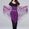 En stock Traje de Baile Lentejuelas Borla Triángulo Toalla Mesa Rendimiento Toalla de Cadera Práctica Cadena de Cintura Toalla de Cintura Cadena de Cintura de Danza del Vientre Europa y América
