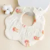 Babero de Tela Arrugada de Algodón para Bebé Estilo Pétalo Estilo Coreano Bolsillo para Saliva de Bebé Toalla para Vomitar Leche de Recién Nacido Bolsillo para Arroz Toalla para Saliva