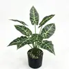 Planta Monstera Artificial para Decoração de Hotel e Casa, Planta Verde Simulada de Chão com Folhas de Alocasia