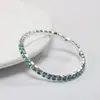 Nuevo artículo popular de eBay, joyería popular europea y americana, full diamond, multicolor, fila única, elástico, pulsera para mujer, joyería al por mayor