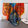 Bufanda Cuadrada Grande de Seda Artificial para Mujer, Primavera y Verano, Delgada, para Viaje, Protector Solar, Chal, 90x90cm, Bufanda, Bufanda Decorativa, Pañuelo para la Cabeza