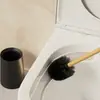 Cepillo para inodoro sin puntos ciegos para uso doméstico, cepillo limpiador para inodoros de tipo sentadilla, cepillo de baño de mango largo con base