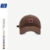 Gorra de béisbol de algodón cepillado de alta calidad para hombre y mujer, otoño e invierno, estilo coreano, marca popular, felpa, letra W, visera