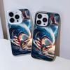 Bandera Americana Pez Águila Calva Manzana 18Pro Funda para Teléfono Móvil Iphone17 Anti-Caída Color IMD Plata Funda Protectora Mayoreo
