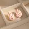 Pendientes de Estilo Transfronterizo Europeo y Americano, Diseño de Estilo Ins Francés, Pendientes de Acero Inoxidable Turquesa, Pendientes de Perlas de Alta Gama