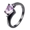 Anillo Negro Siete Colores Zirconia Deseo Transfronterizo Más Vendido Anillo de Dedo Ópalo para Mujer Accesorios Versátiles Creativos Amazon