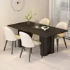 Mesa de Comedor de Pizarra Negra Pura, Nuevo Estilo Italiano de Gama Alta Moderna Minimalista para Uso Doméstico 2024 Mesa de Comedor Rectangular para Apartamento Pequeño